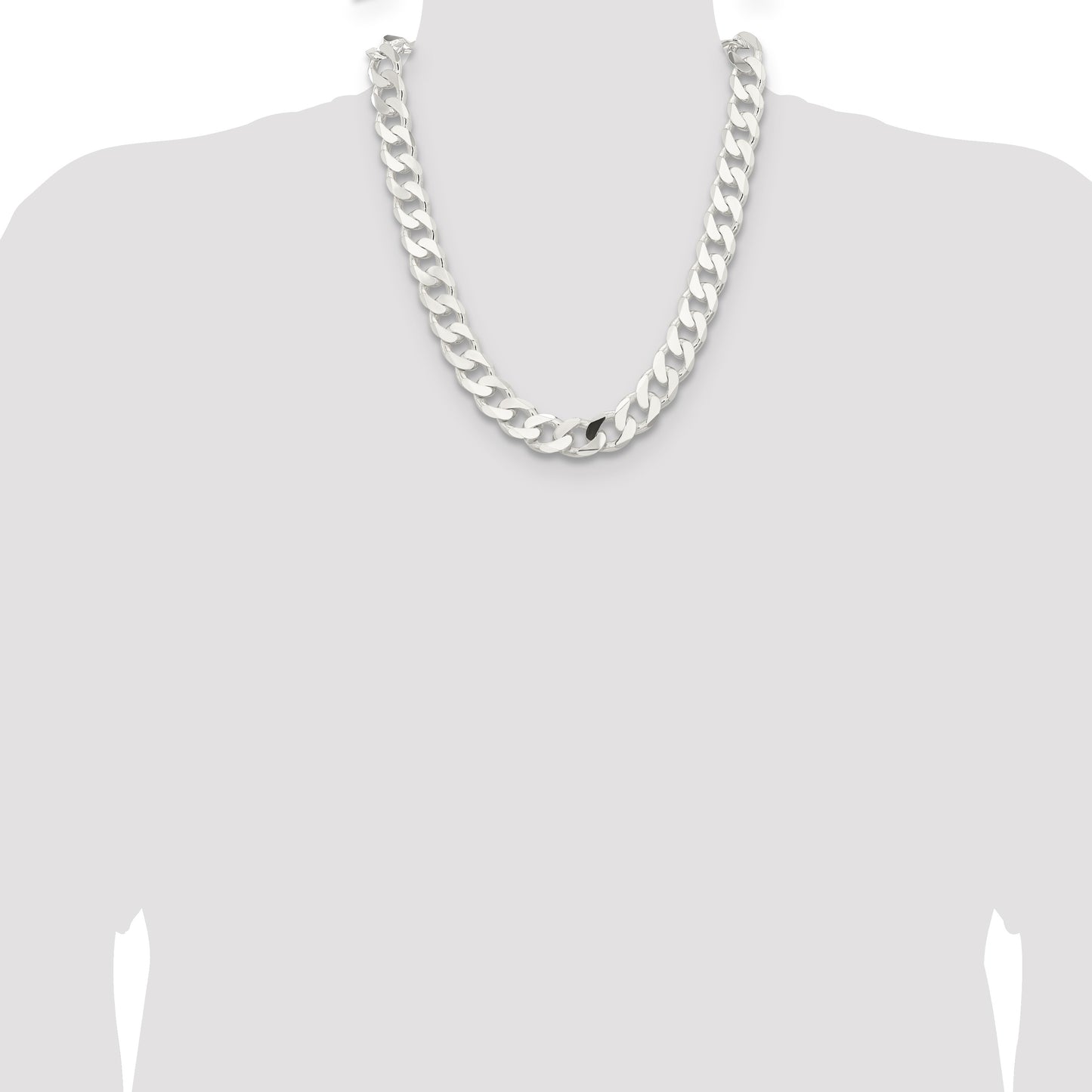 Sterling Silver 14.5mm Curb Chain