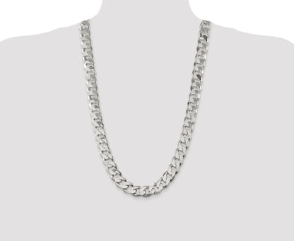 Sterling Silver Rhodium-plated 14.5mm Curb Chain
