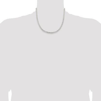 Sterling Silver 4.5mm Concave Beveled Curb Chain