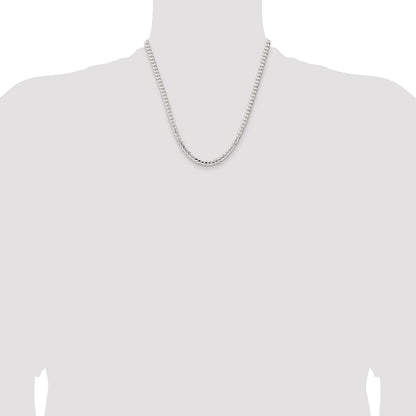 Sterling Silver 4.5mm Concave Beveled Curb Chain