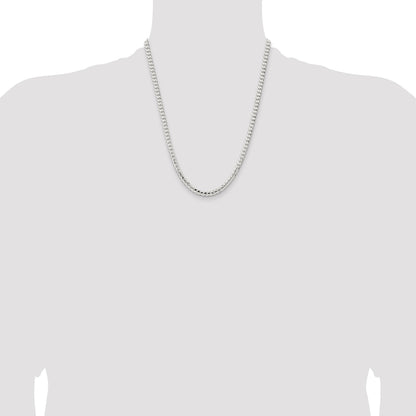Sterling Silver 4.5mm Concave Beveled Curb Chain