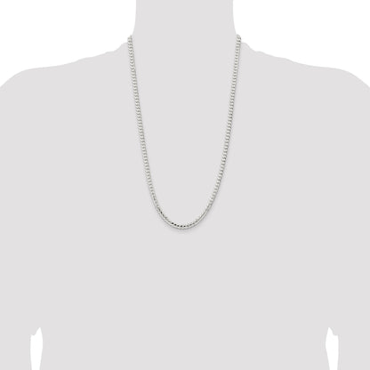 Sterling Silver 4.5mm Concave Beveled Curb Chain