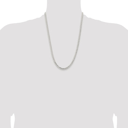 Sterling Silver Rhodium-plated 4.5mm Concave Beveled Curb Chain