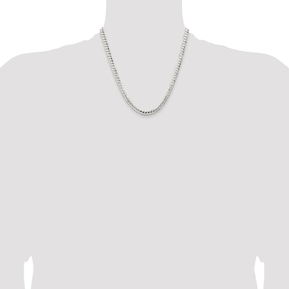 Sterling Silver 5.65mm Concave Beveled Curb Chain