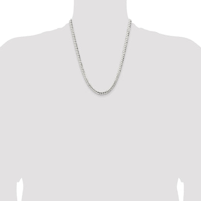Sterling Silver 5.65mm Concave Beveled Curb Chain