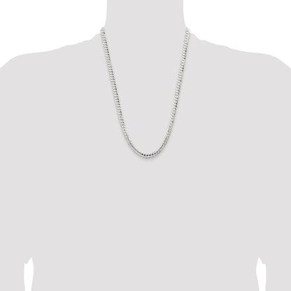 Sterling Silver 5.65mm Concave Beveled Curb Chain
