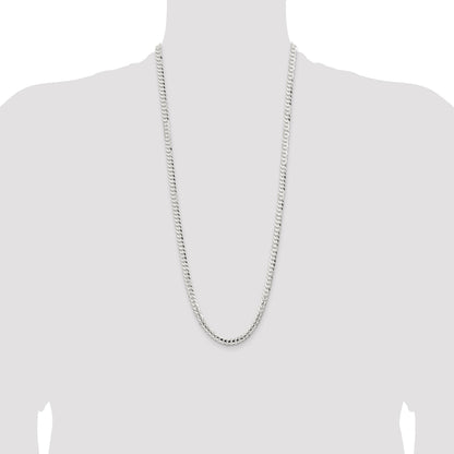 Sterling Silver 5.65mm Concave Beveled Curb Chain