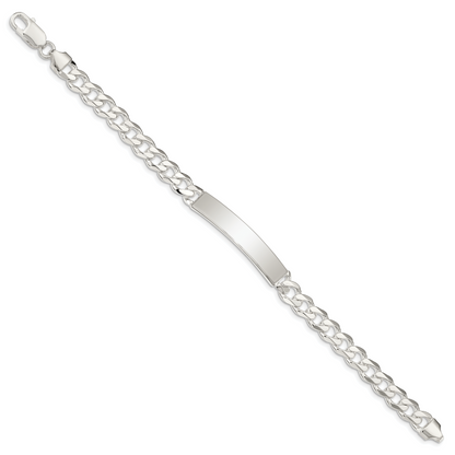 Sterling Silver Curb Link ID Bracelet