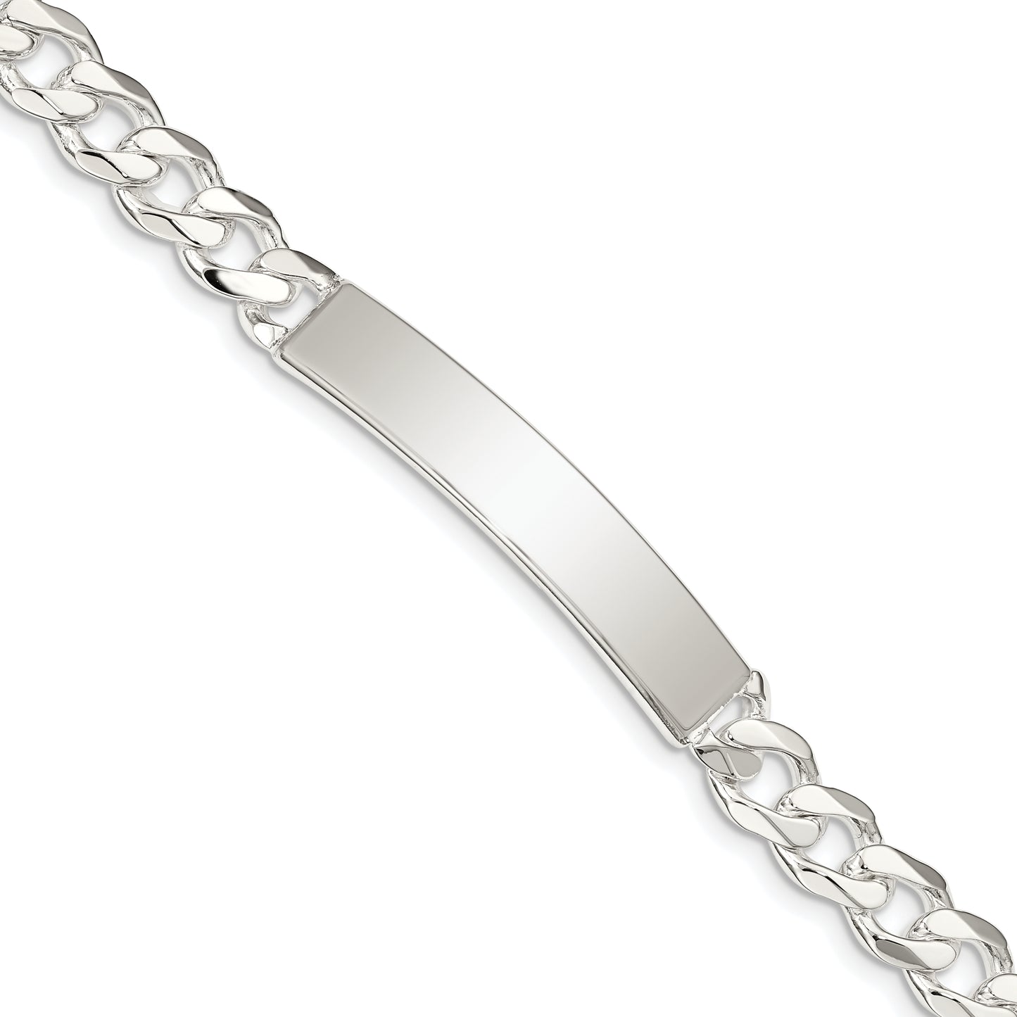 Sterling Silver Curb Link ID Bracelet