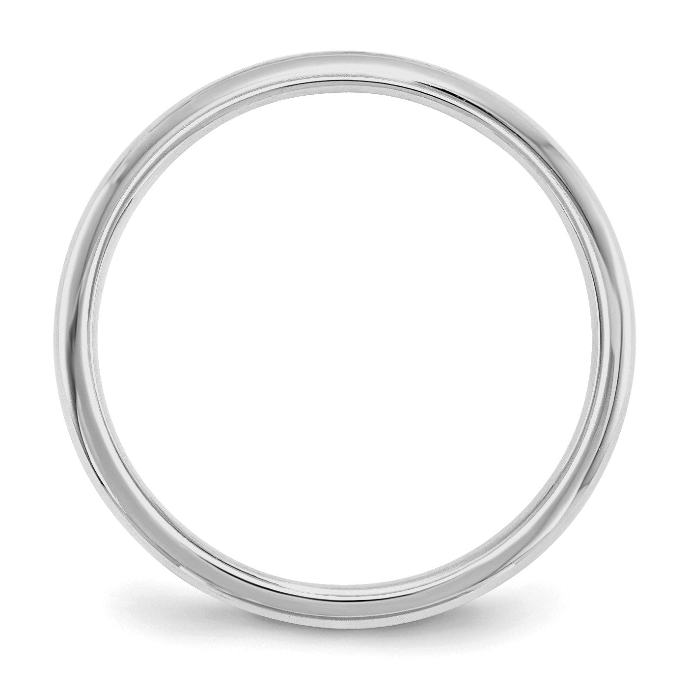 Sterling Silver Rhodium-plated 2mm Comfort Fit Size 4 Band
