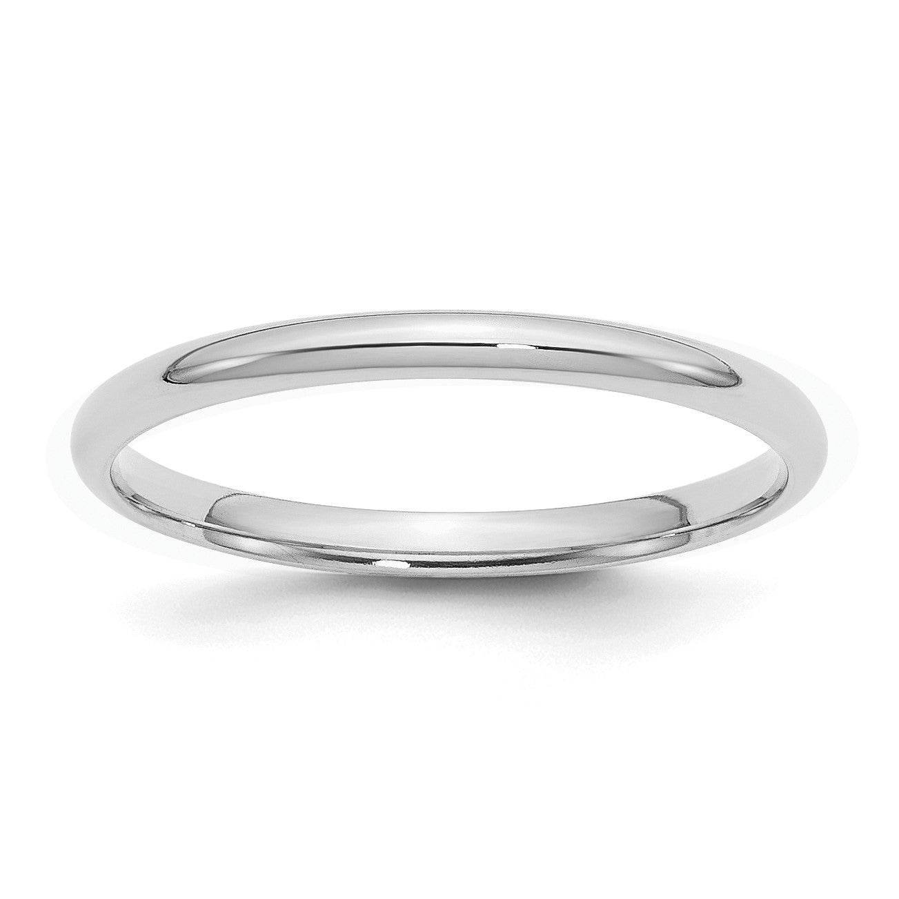 Sterling Silver Rhodium-plated 2mm Comfort Fit Size 10.5 Band
