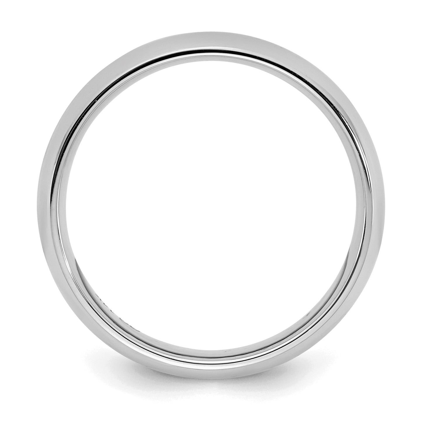Sterling Silver Rhodium-plated 3mm Comfort Fit Size 7.5 Band