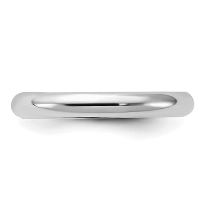 Sterling Silver Rhodium-plated 3mm Comfort Fit Size 5 Band