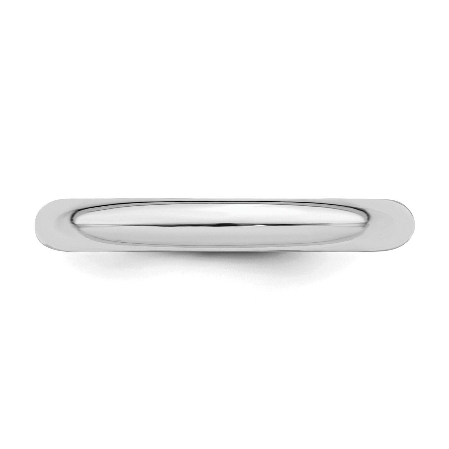 Sterling Silver Rhodium-plated 3mm Comfort Fit Size 12 Band