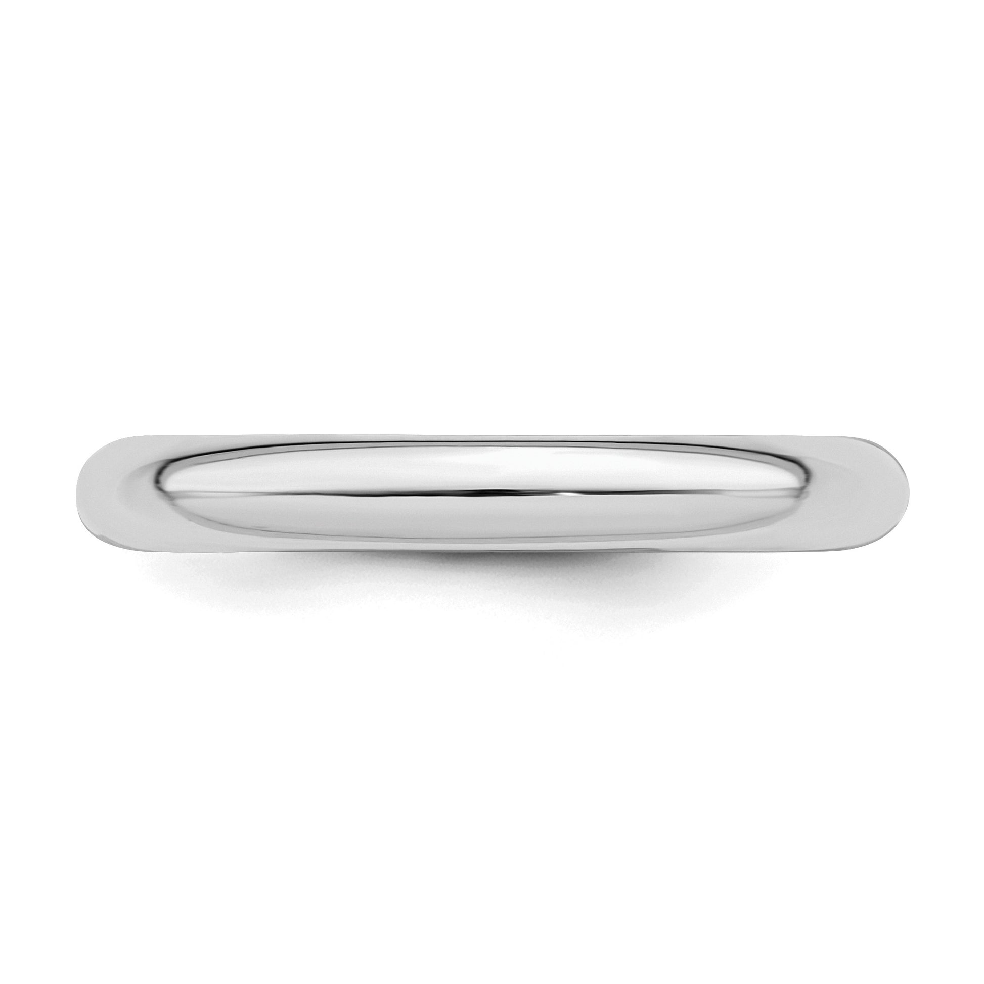 Sterling Silver Rhodium-plated 3mm Comfort Fit Size 5 Band