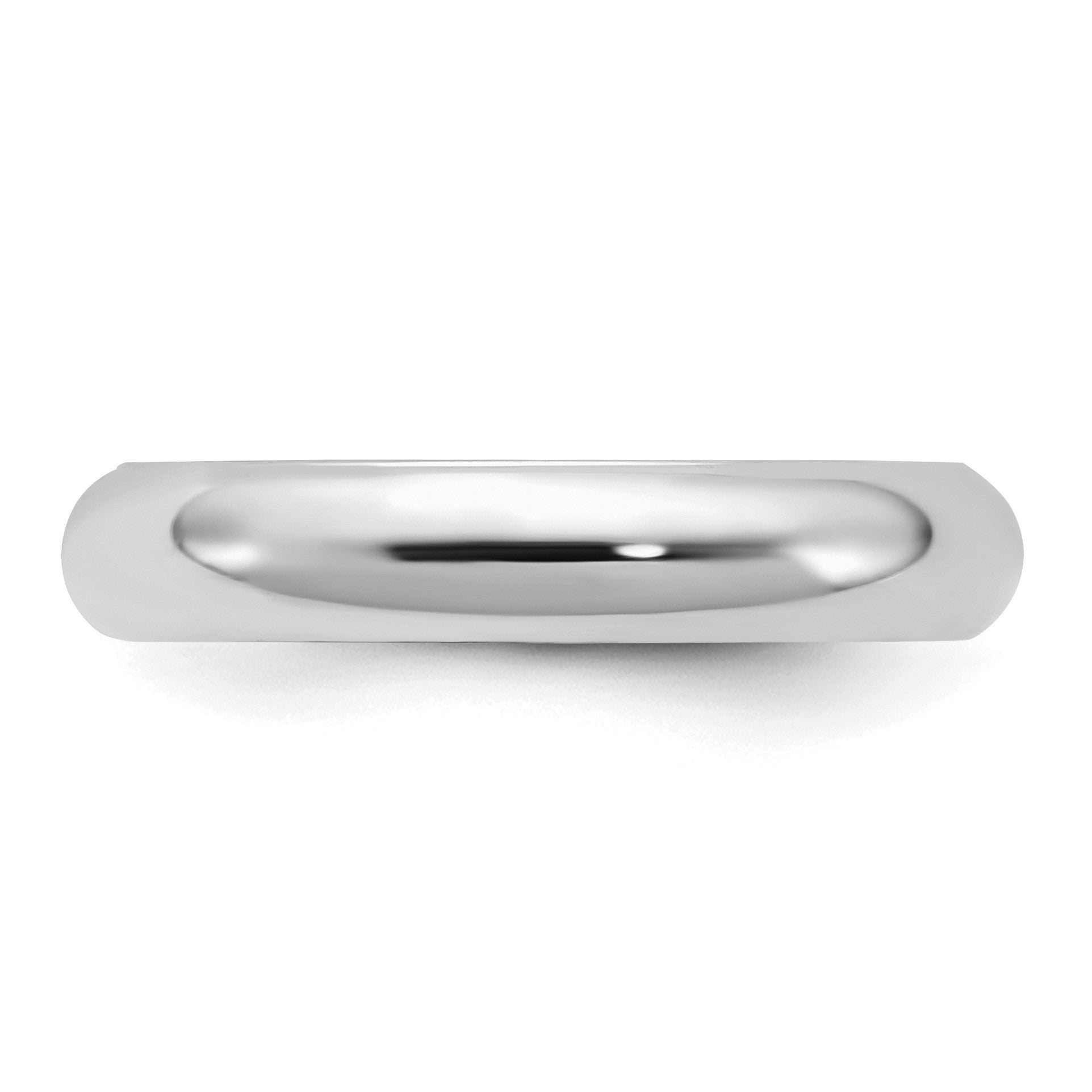 Sterling Silver Rhodium-plated 4mm Comfort Fit Size 4 Band