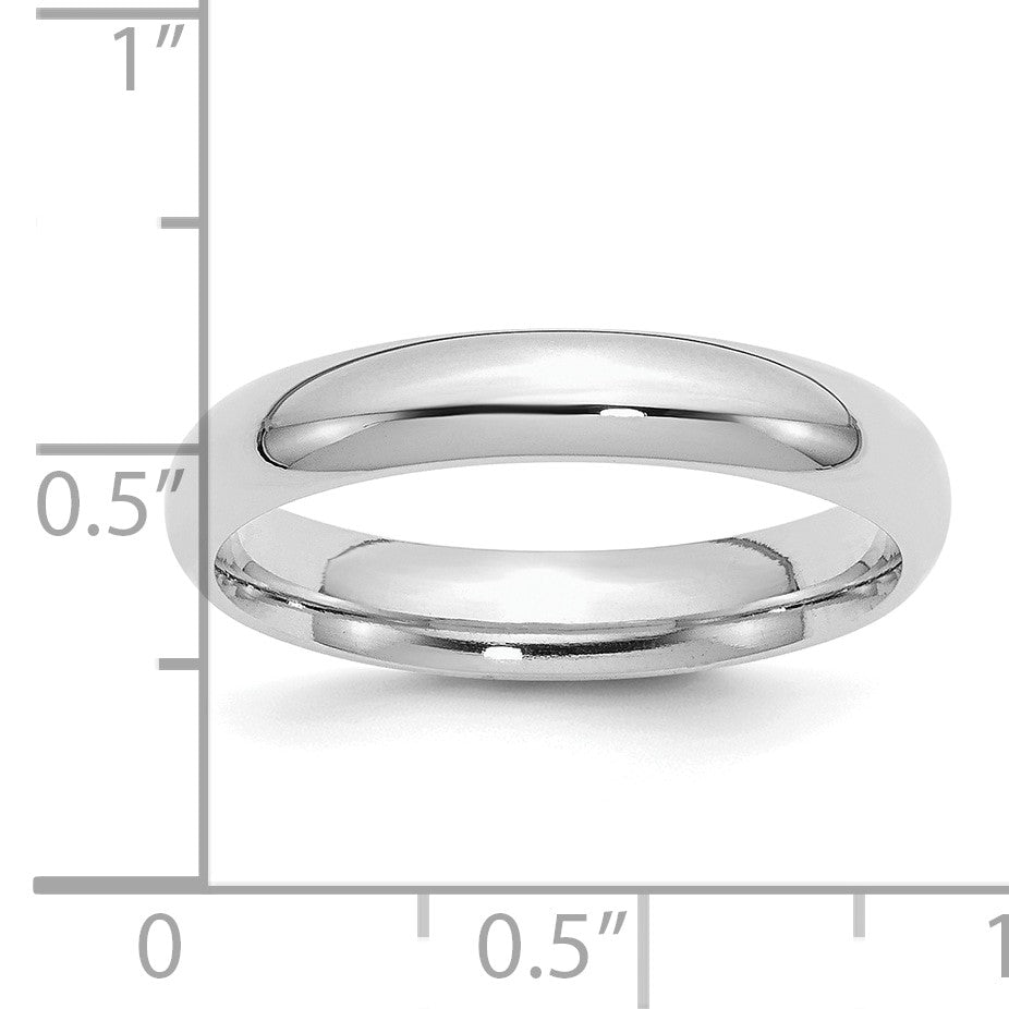 Sterling Silver Rhodium-plated 4mm Comfort Fit Size 5 Band