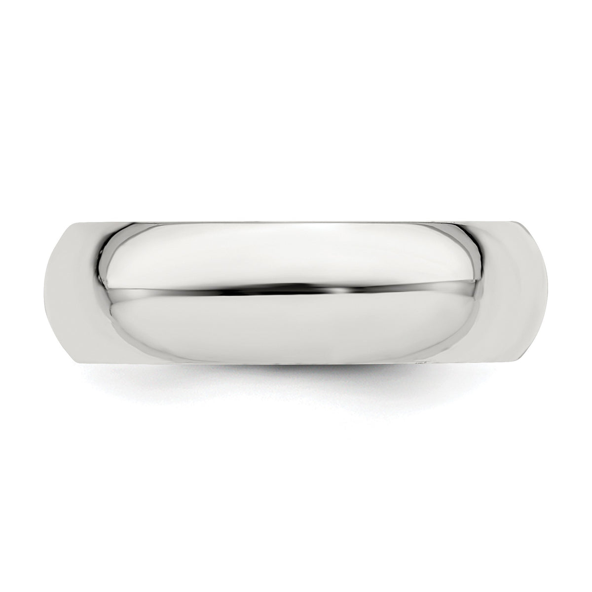 Sterling Silver Rhodium-plated 6mm Comfort Fit Size 11.5 Band