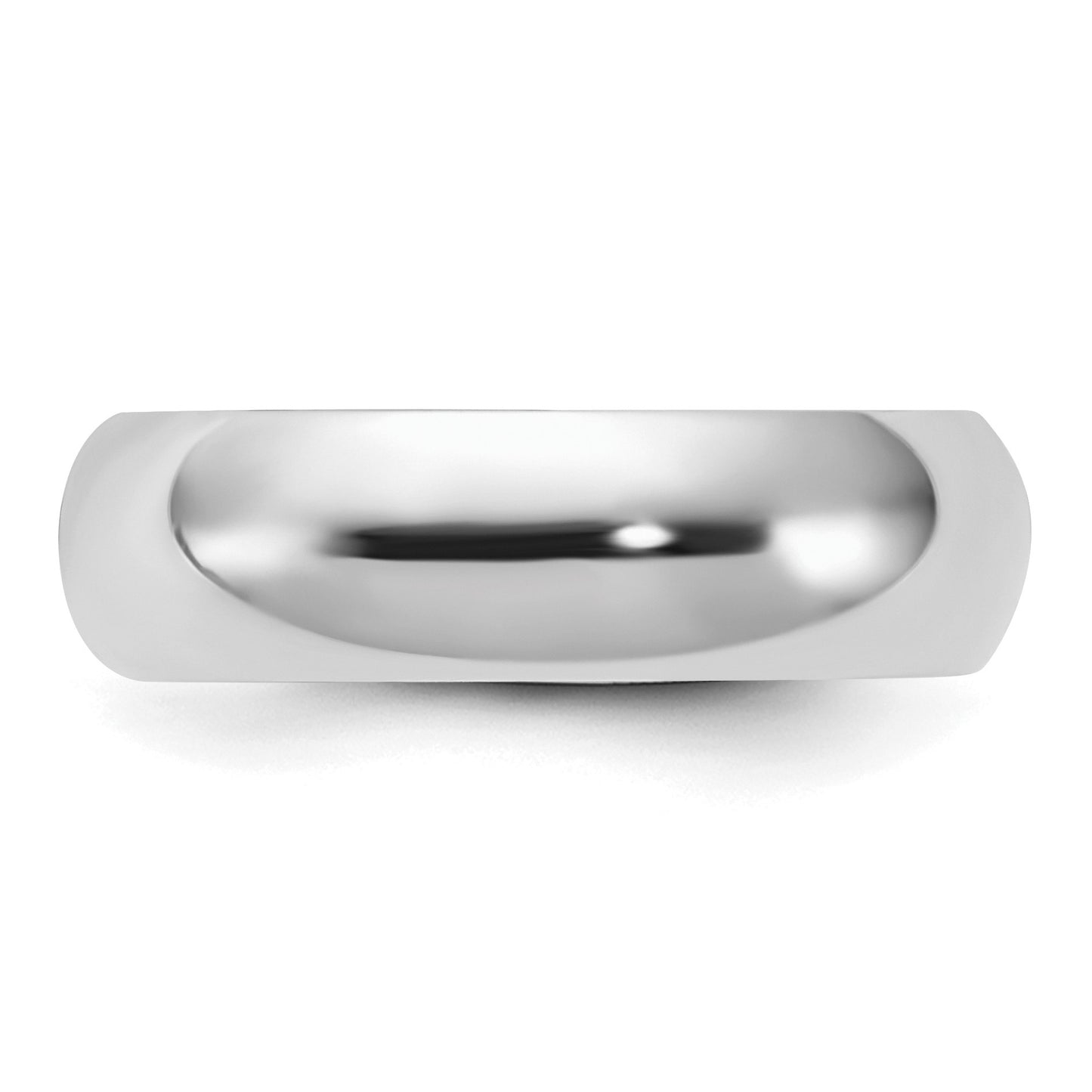 Sterling Silver Rhodium-plated 6mm Comfort Fit Size 8 Band