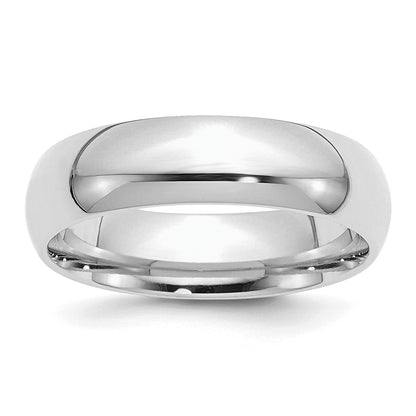 Sterling Silver Rhodium-plated 6mm Comfort Fit Size 11.5 Band
