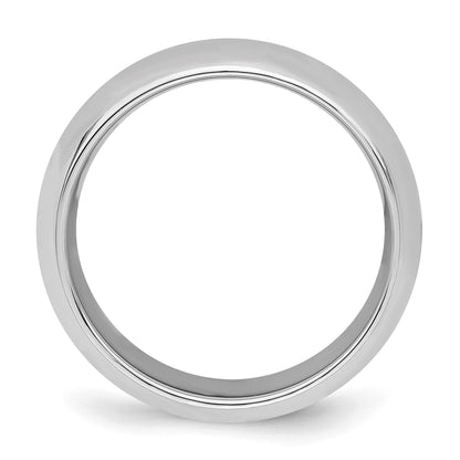 Sterling Silver Rhodium-plated 7mm Comfort Fit Size 8 Band