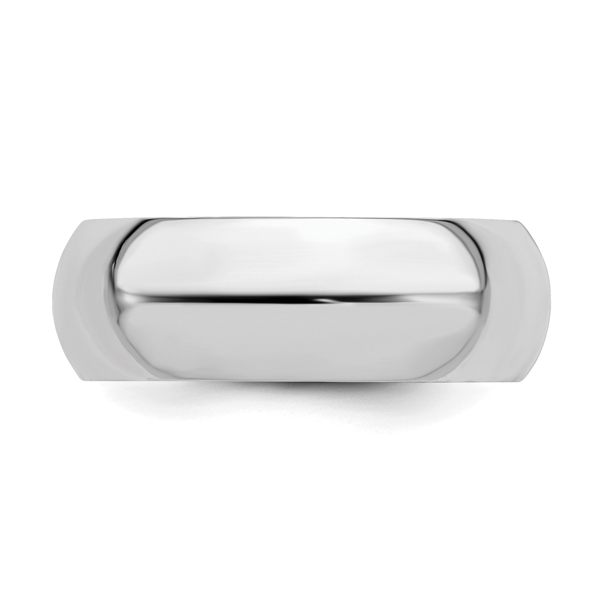 Sterling Silver Rhodium-plated 7mm Comfort Fit Size 13.5 Band