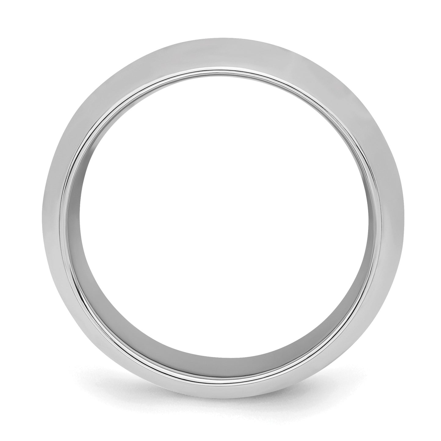 Sterling Silver Rhodium-plated 8mm Comfort Fit Size 10.5 Band