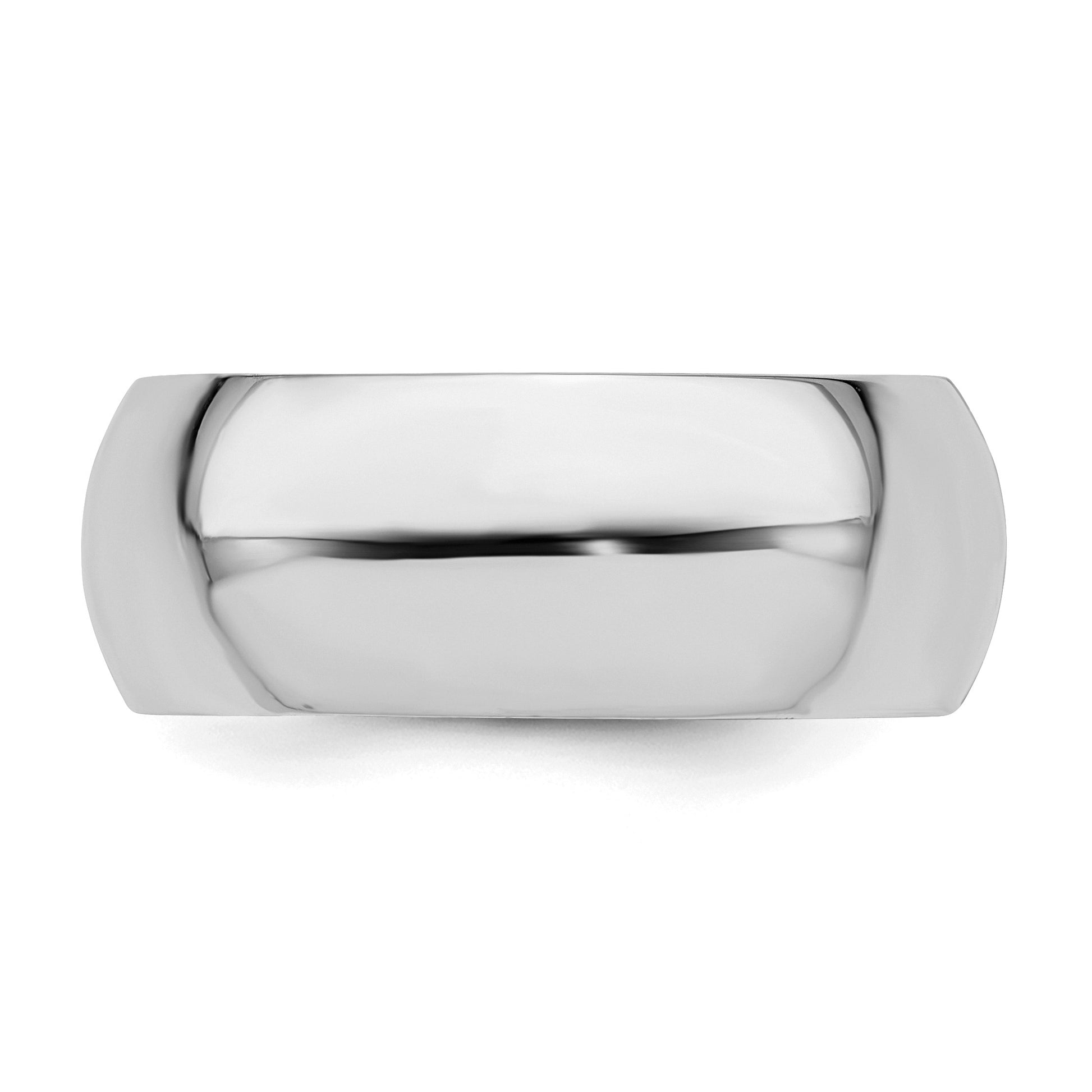 Sterling Silver Rhodium-plated 8mm Comfort Fit Size 12.5 Band