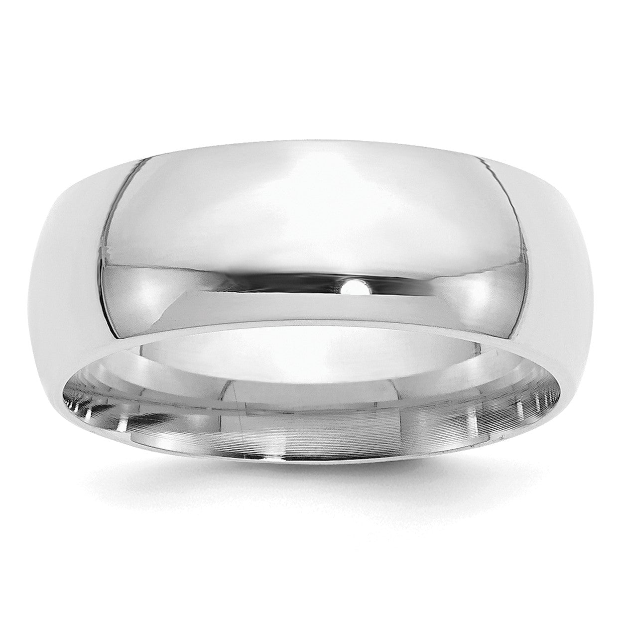 Sterling Silver Rhodium-plated 8mm Comfort Fit Size 13 Band