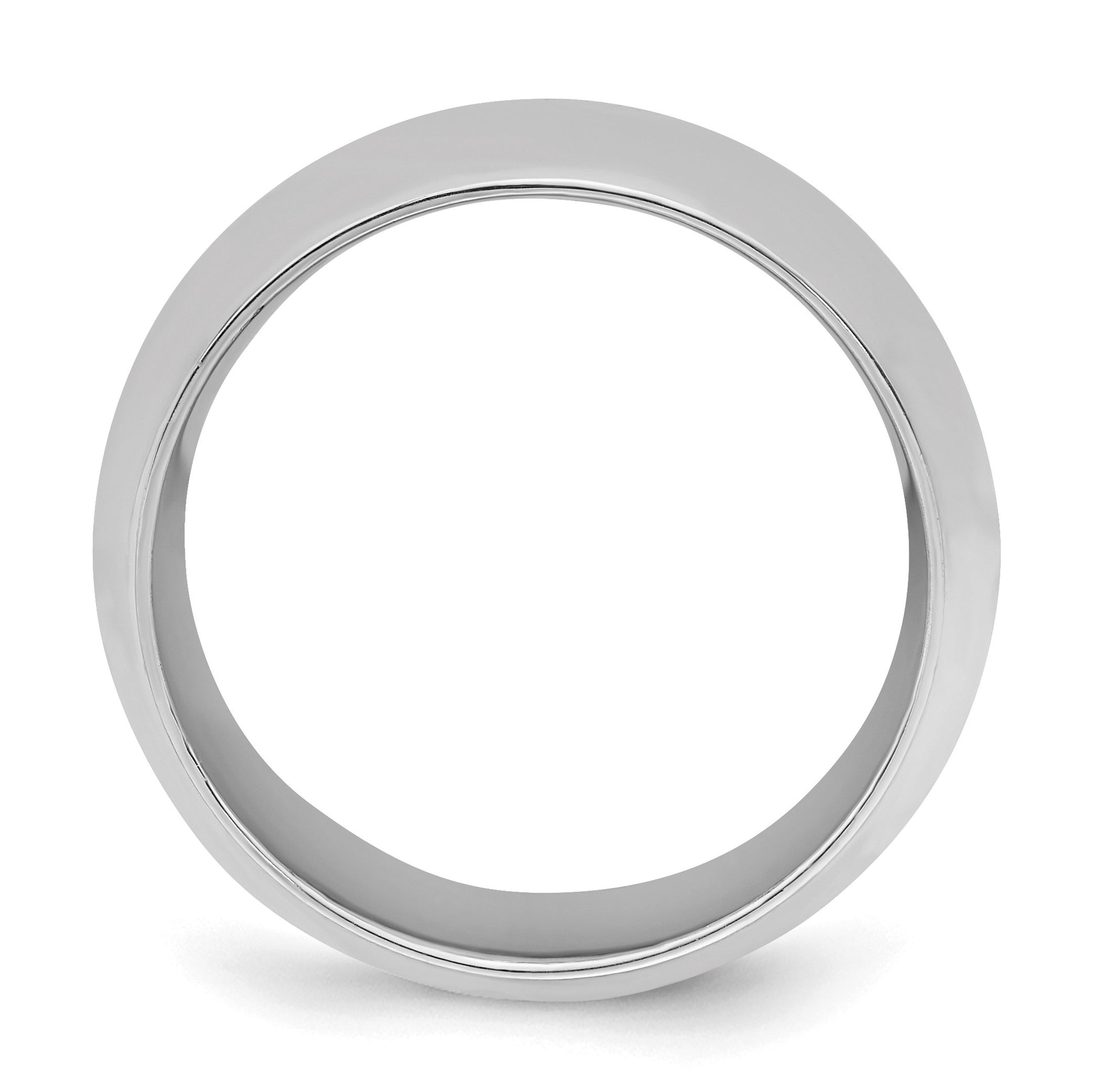 Sterling Silver Rhodium-plated 9mm Comfort Fit Size 7 Band