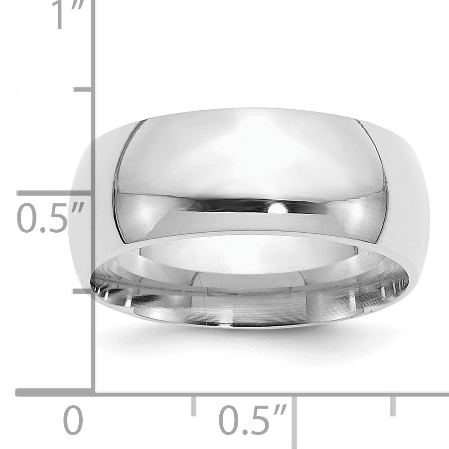 Sterling Silver Rhodium-plated 9mm Comfort Fit Size 7 Band