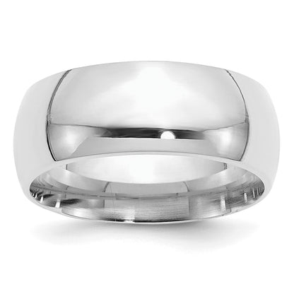 Sterling Silver Rhodium-plated 9mm Comfort Fit Size 7 Band