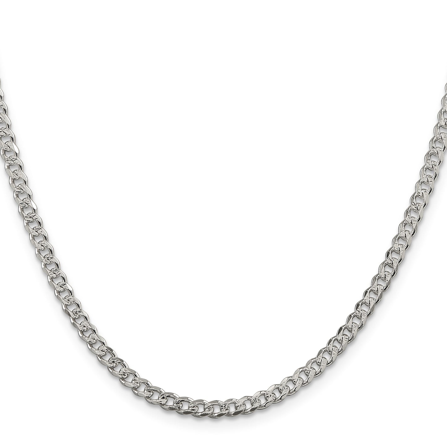 Sterling Silver 3.8mm Pav� Curb Chain
