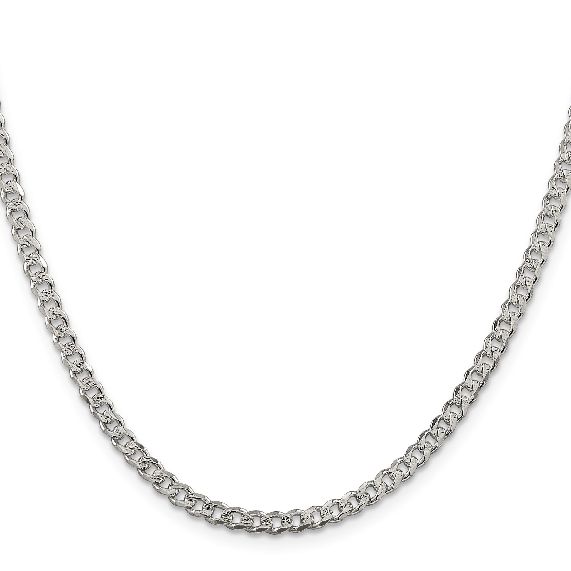 Sterling Silver 3.8mm Pav� Curb Chain