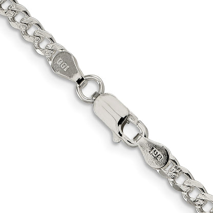 Sterling Silver 3.8mm Pav� Curb Chain