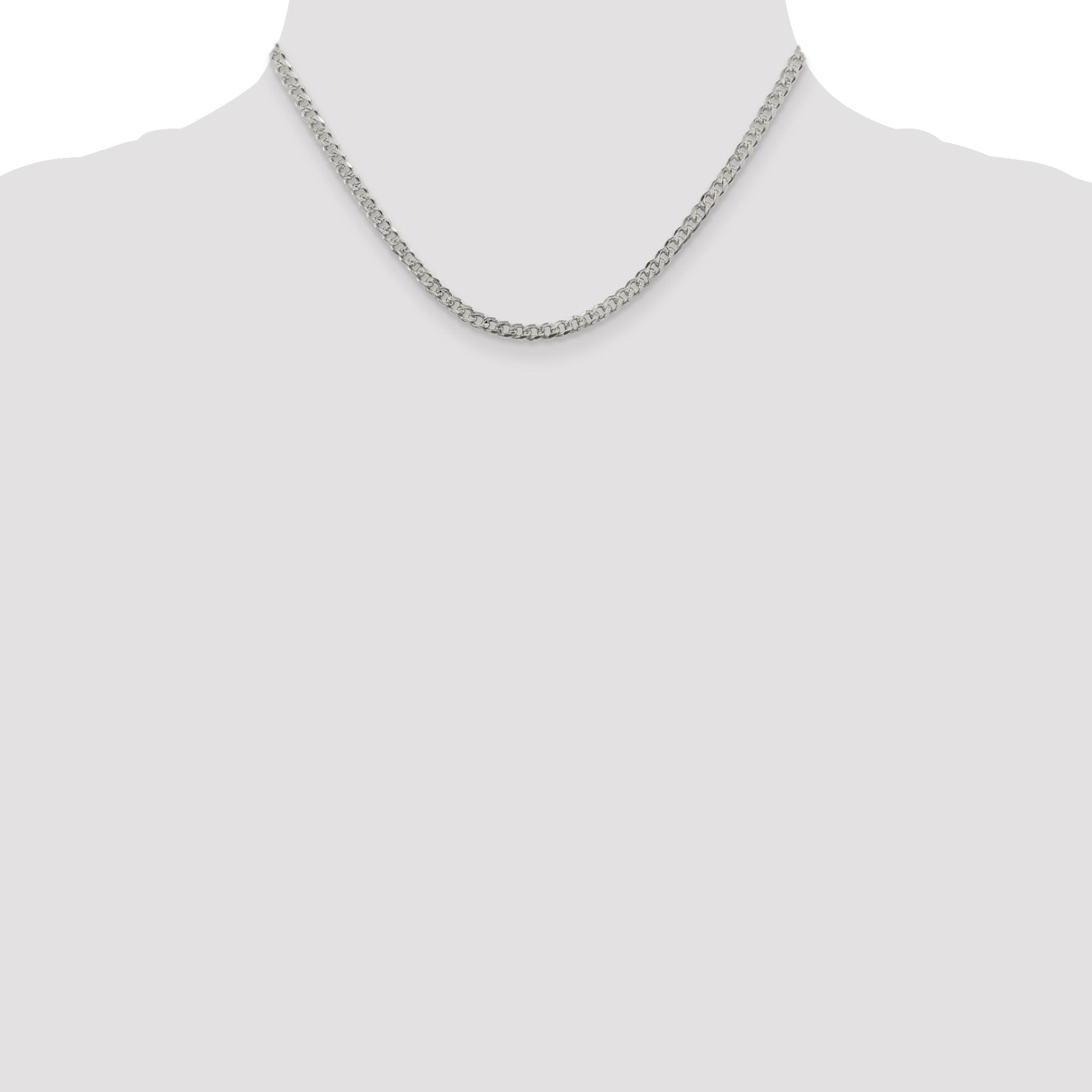 Sterling Silver 3.8mm Pav� Curb Chain