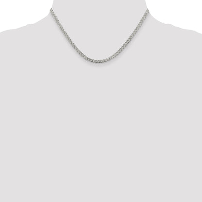 Sterling Silver 3.8mm Pav� Curb Chain