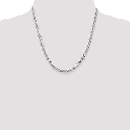 Sterling Silver 3.8mm Pav� Curb Chain