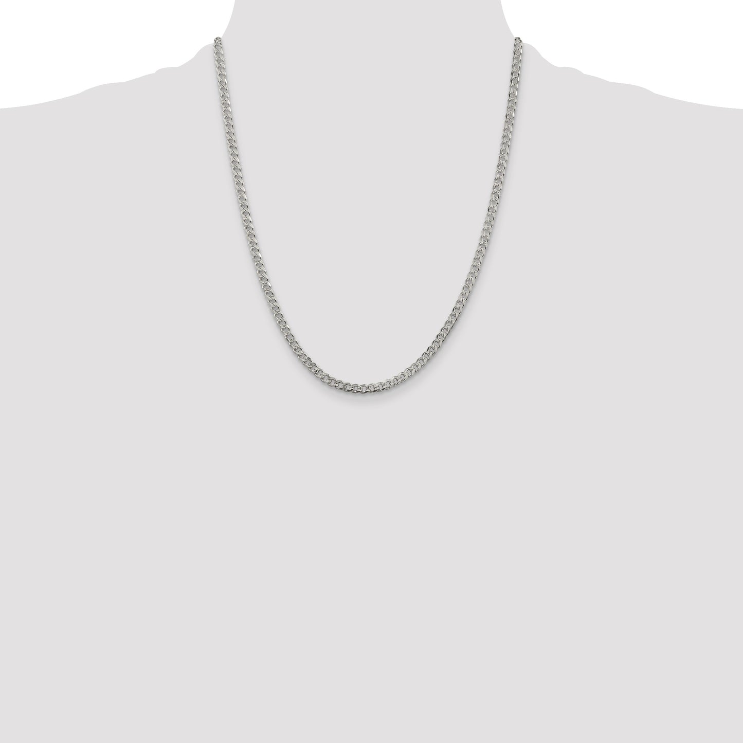 Sterling Silver 3.8mm Pav� Curb Chain