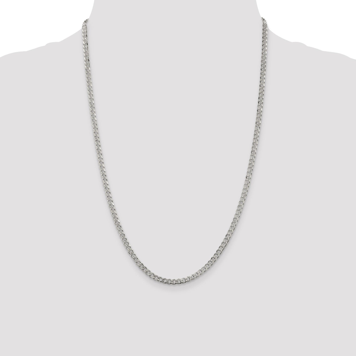 Sterling Silver 3.8mm Pav� Curb Chain