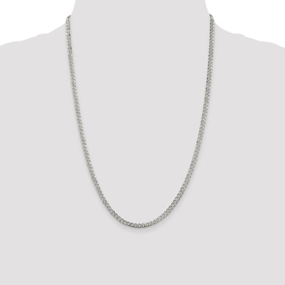 Sterling Silver 3.8mm Pav� Curb Chain