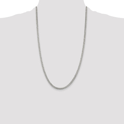 Sterling Silver 3.8mm Pav� Curb Chain