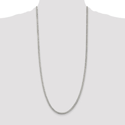 Sterling Silver 3.8mm Pav� Curb Chain