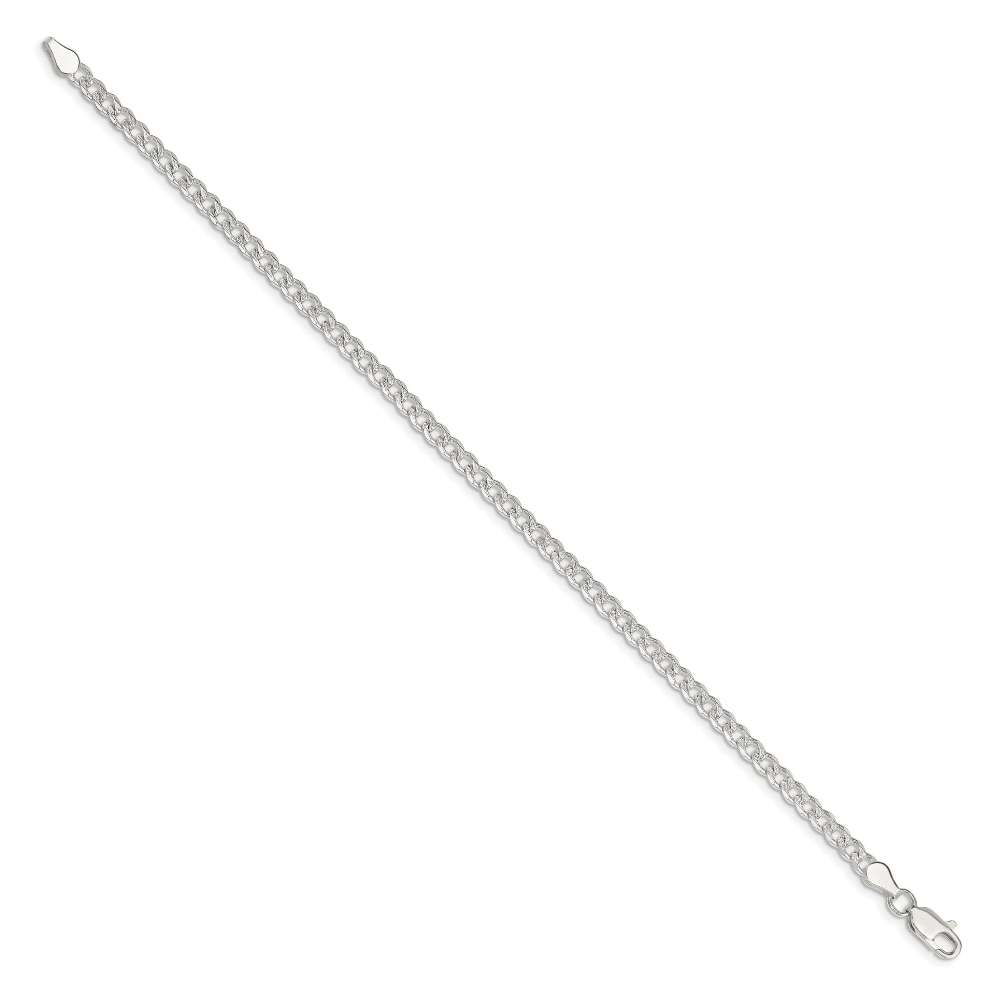 Sterling Silver 3.8mm Pav� Curb Chain