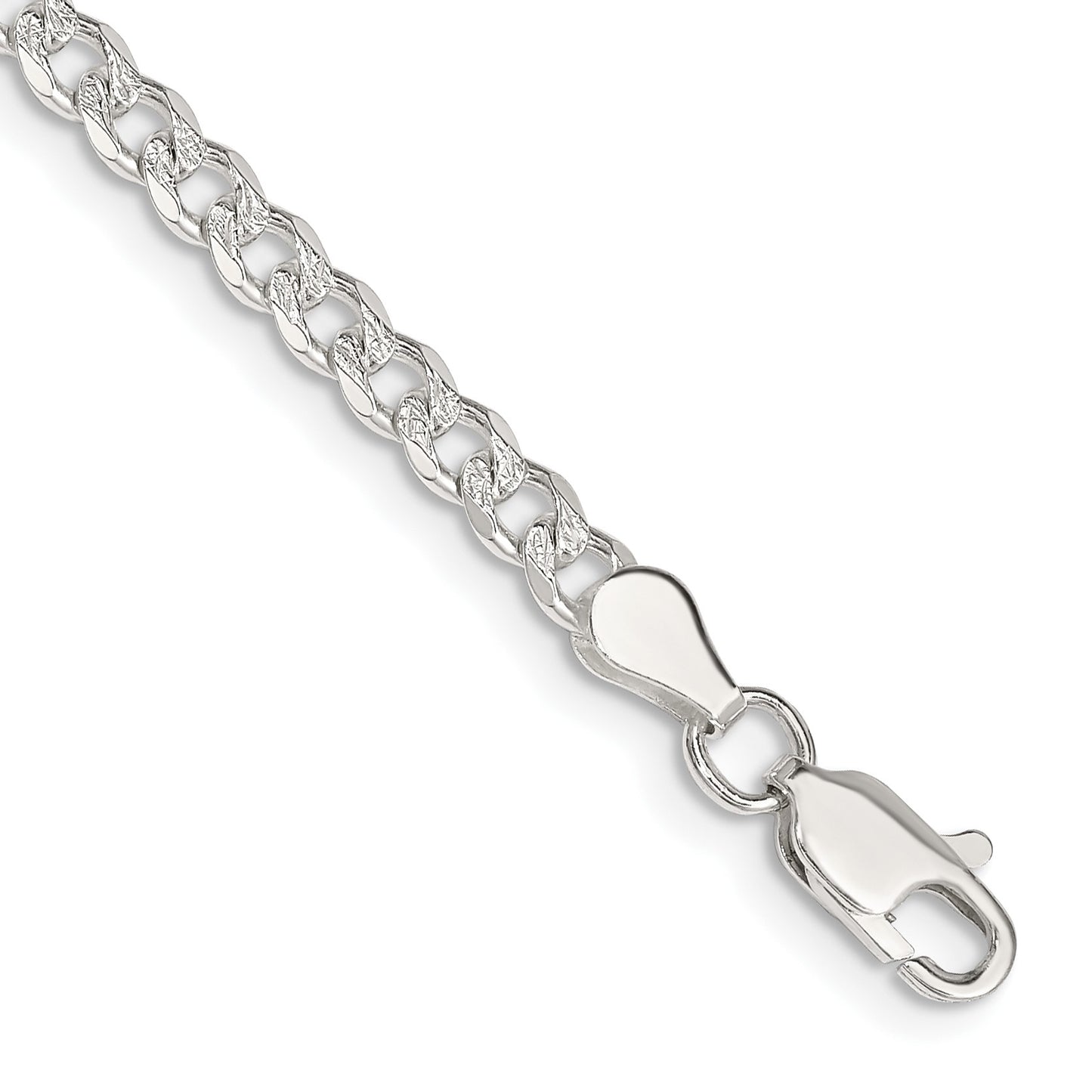 Sterling Silver 3.8mm Pav� Curb Chain