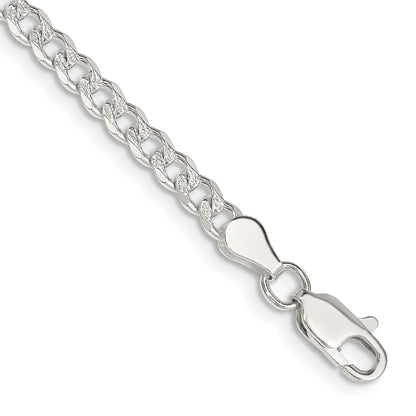 Sterling Silver 3.8mm Pav� Curb Chain
