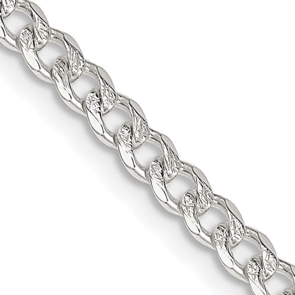 Sterling Silver 3.8mm Pav� Curb Chain