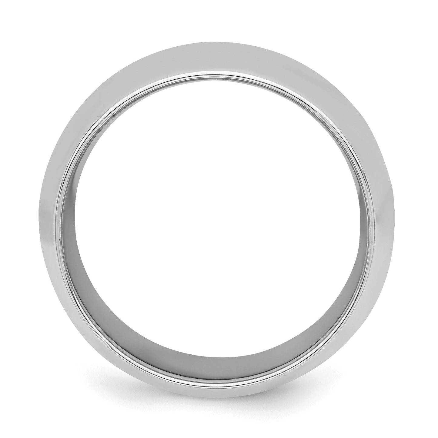 Sterling Silver Rhodium-plated 10mm Comfort Fit Size 7 Band