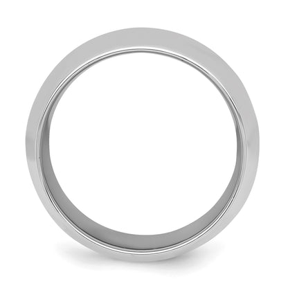Sterling Silver Rhodium-plated 10mm Comfort Fit Size 7 Band