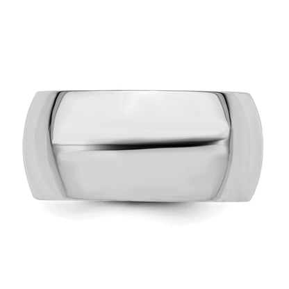 Sterling Silver Rhodium-plated 10mm Comfort Fit Size 7 Band